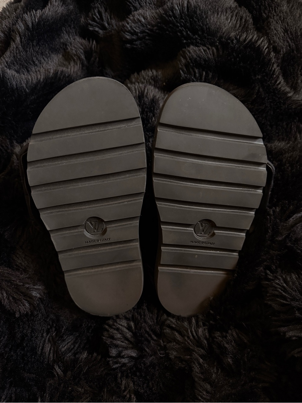 Louis Vuitton Black Quilted Monogram Slide Sandals - Picture 2 of 4